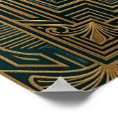 Art Deco Ginkgo Blad Zonnebundel Poster | Goud Tea (Hoek)