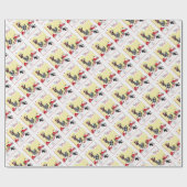 Art Deco Girl en Scotty Dog Cadeaupapier (Vlak)