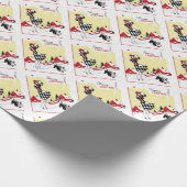 Art Deco Girl en Scotty Dog Cadeaupapier (Hoek)