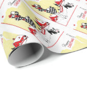 Art Deco Girl en Scotty Dog Cadeaupapier (Rol Hoek)