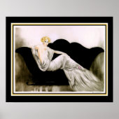 Art Deco "Girl on the Black Sofa" Poster (Voorkant)