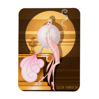 "Art Deco Girl" Premium Flex Magnet van Glen Hanso Magneet
