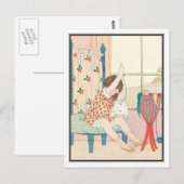 Art Deco Girl Sewing by H. Willebeek Le Mair Briefkaart (Voorkant / Achterkant)