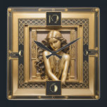 Art Deco Girl Vierkante Klok<br><div class="desc">Geweldig klokontwerp. Je zult het leuk vinden als anderen. U kunt dit ontwerp vrij gebruiken voor andere producten die u wilt of om jouw tekst aan te passen en toe te voegen. Volg me voor meer. Met vriendelijke groet. Een leuke dag.</div>