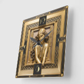 Art Deco Girl Vierkante Klok (Hoek)