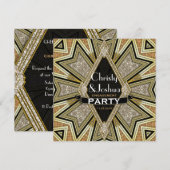 Art Deco Glam Glitter Uitnodiging voor Verlovingsf (Voorkant / Achterkant)