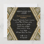 Art Deco Glam Glitter Uitnodiging voor Verlovingsf (Achterkant)