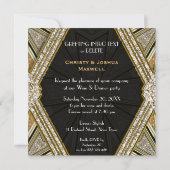 Art Deco Glam Glitter Uitnodiging voor Verlovingsf (Achterkant)