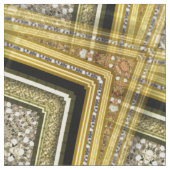 Art Deco Glam Gold Black Pattern Fabric Stof (Close Up)