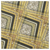 Art Deco Glam Gold Black Pattern Fabric Stof (Swatch)