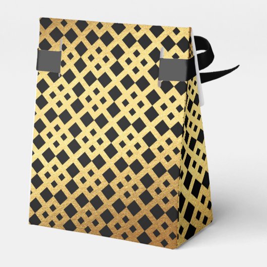 Art Deco Glam Golden Wedding Favor Dank je Bedankdoosjes (Achterkant)