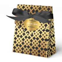 Art Deco Glam Golden Wedding Favor Dank je