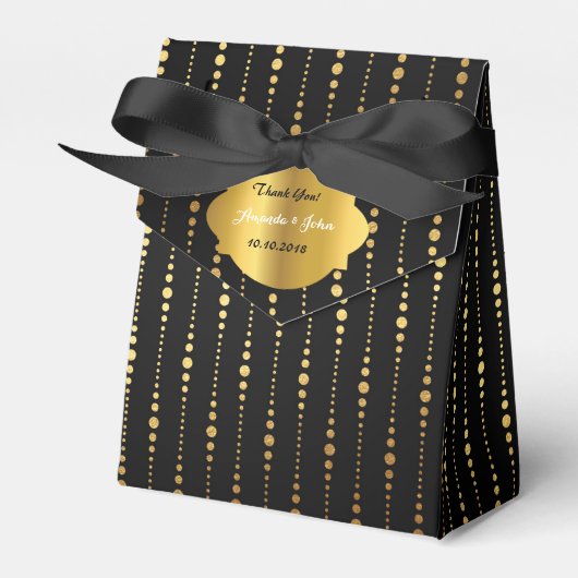 Art Deco Glam Golden Wedding Favor Dank je Bedankdoosjes (Voorkant Zijde)