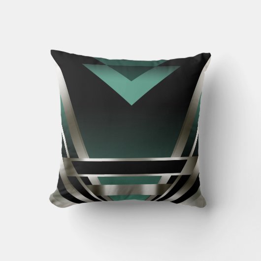 Art Deco Glam Nouveau | blauwgroen Kussen (Voorkant)