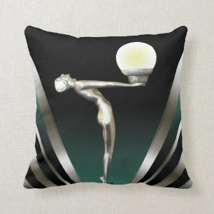 Art Deco Glam Nouveau   blauwgroen Kussen