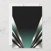 Art Deco Glam Nouveau Opslaan Datum | blauwgroen Save The Date (Achterkant)