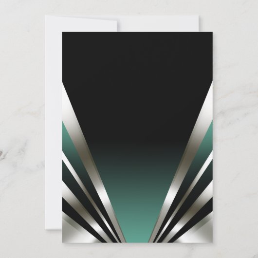 Art Deco Glam Nouveau Opslaan Datum | blauwgroen Save The Date (Achterkant)