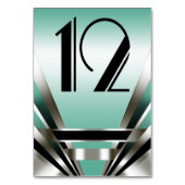 Art Deco Glam Nouveau Tafelnummers | blauwgroen (Achterkant)