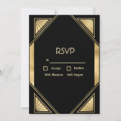 Art Deco Glam  RSVP-kaart Kaart (Voorkant)