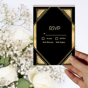 Art Deco Glam  RSVP-kaart Kaart