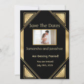 Art Deco Glam Save the Dates Kaart (Voorkant)