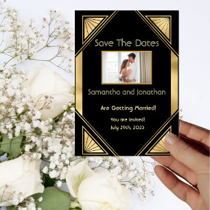 Art Deco Glam  Save the Dates Kaart