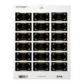 Art Deco Glam Vintage Bruiloft Retouradres Etiket (Full Sheet)