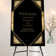 Art Deco Glam Vintage Bruiloft Welkomstbord