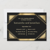 Art Deco Glam Vintage trouwrepetitie Kaart (Voorkant)