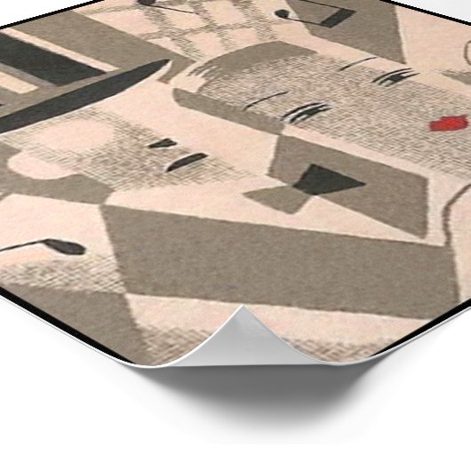 Art Deco Glamor Couple  Japans Poster (Hoek)