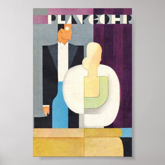Art Deco Glamor Couple Vintage Poster (Voorkant)