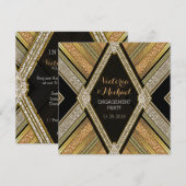 Art Deco Glamor Engagement Party Kaart (Voorkant / Achterkant)