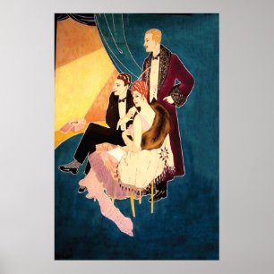 Art Deco Glamor ~ In het theater Poster