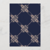 Art Deco Glamor | Navy Blue Roos Gold Blush Foto Save The Date (Achterkant)