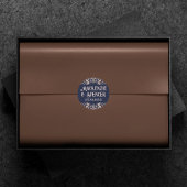 Art Deco Glamor | Navy Blue Roos Gold Wedding Ronde Sticker