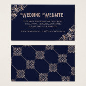 Art Deco Glamor | Website Navy Blue Blush Wedding Visitekaartje (Voorkant /achterkant)