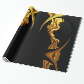 Art Deco Glamour: Abstract Liquid Gold Luxury Gift Cadeaupapier (Uitgerold)