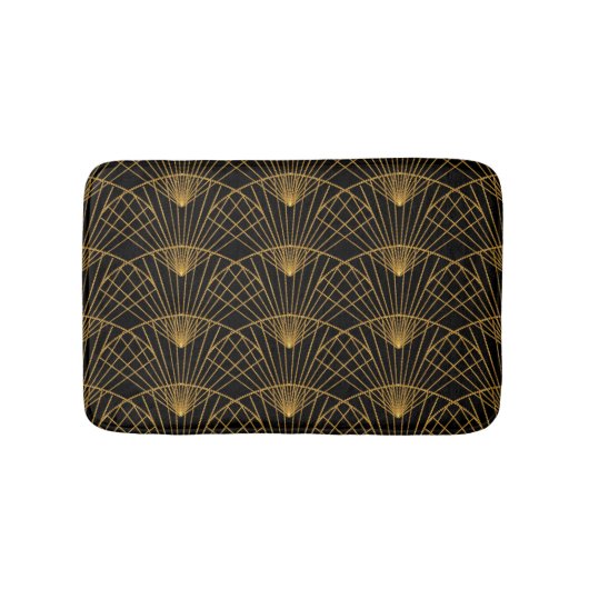 Art Deco Glamour: Gouden Fan. Badmat (Voorkant)