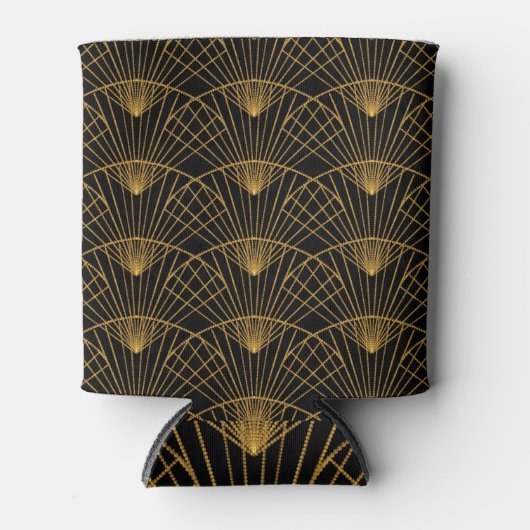 Art Deco Glamour: Gouden Fan. Blikjeskoeler (Voorkant)