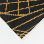 Art Deco Glamour: Gouden Fan. Fleece Deken (Hoek)