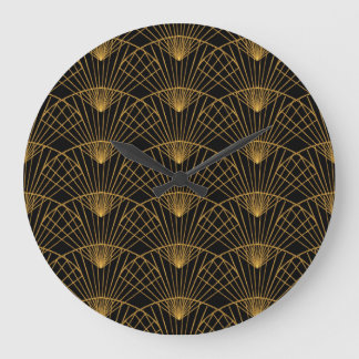 Art Deco Glamour: Gouden Fan. Grote Klok