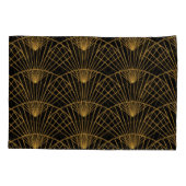 Art Deco Glamour: Gouden Fan. Kussensloop (Achterkant)