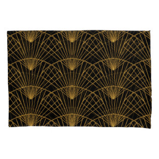 Art Deco Glamour: Gouden Fan. Kussensloop