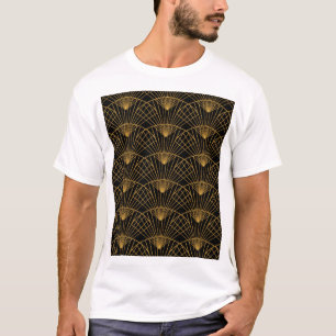 Art Deco Glamour: Gouden Fan. T-shirt