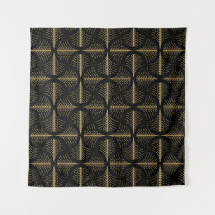 Art Deco Glamour: Gouden Motieven Wandkleed
