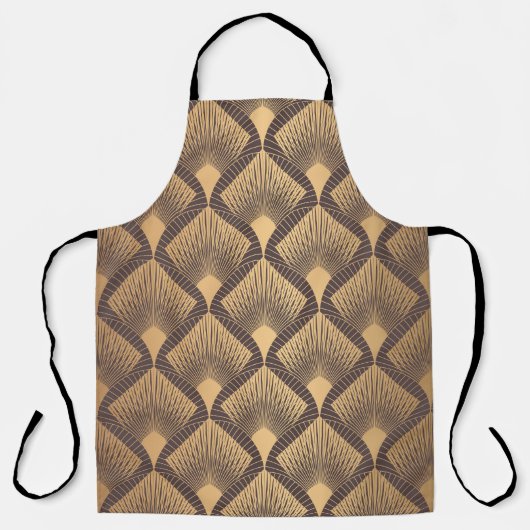 Art Deco Glamour: Gouden Schalen. Schort (Voorkant)