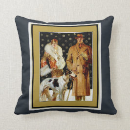 Art Deco Glamour Koppel Kerstmis Kussen