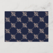 Art Deco Glamour | Navy Blue Blush Gastgegevens Informatiekaartje (Achterkant)