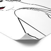 Art Deco Glamour Vrouw Illustratie Poster (Hoek)