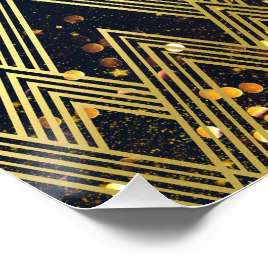 Art Deco Glamoureus Geometric Pattern Monogram Perfect Poster (Hoek)